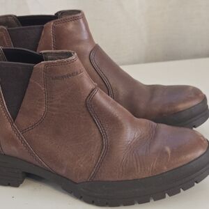 Merrell Tan Leather Ankle Boots